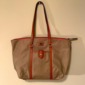 Dooney and Burke taupe large zip tote new with tag
